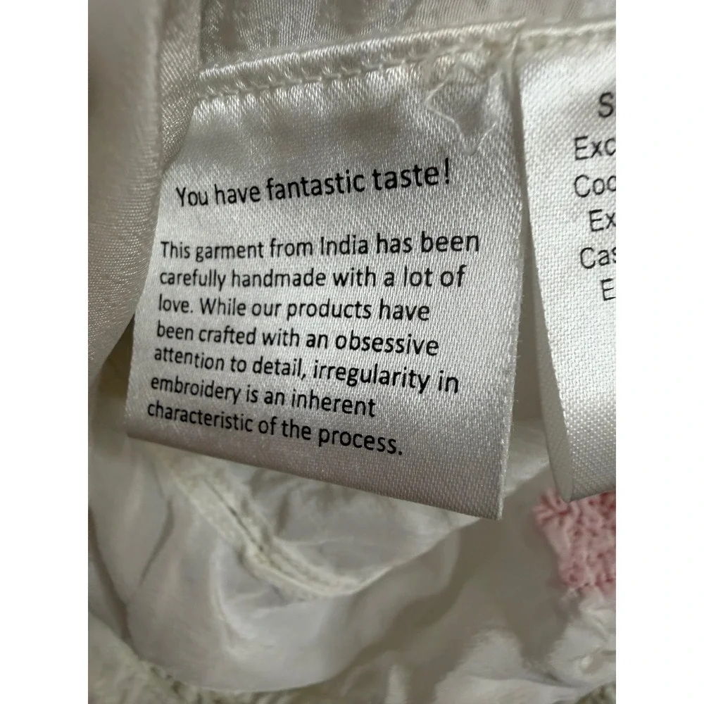 Rococo Sand White Sequin Star Off Shoulder Blouse Tassel Boho Top Small - Picture 5 of 8